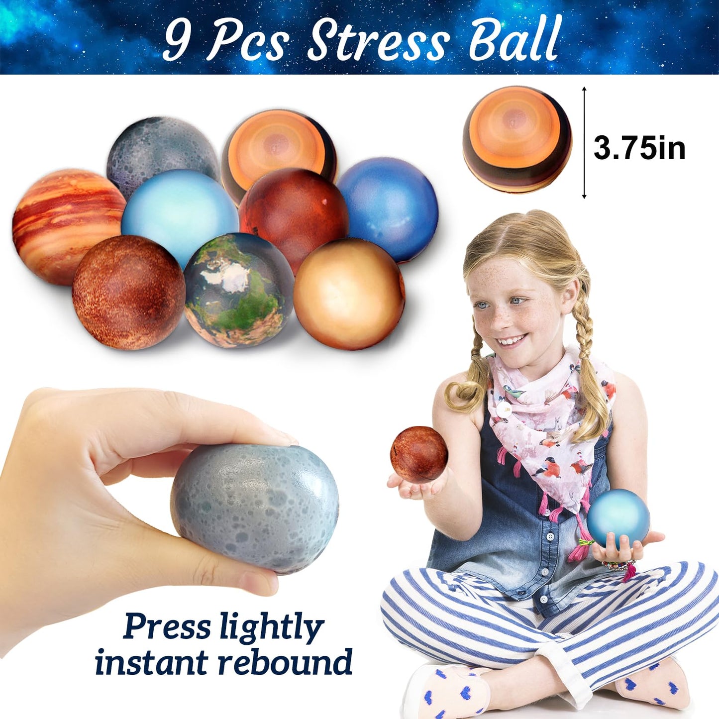 Bluegogo Space Party Favors Set - 151 Pcs Includes Stress Balls, Bracelets, Tattoos, Keychains - Perfect for Kids' Space Birthday Parties