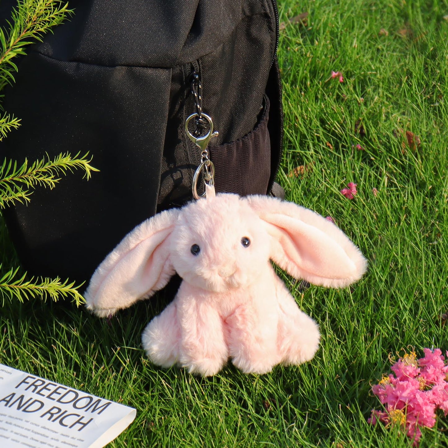 Apricot Lamb Cute Toys Plush Pink Bunny Rabbit Stuffed Animal Soft Keychain For Kids Bag, Purse, Backpack, Handbag (Pink Bunny，4.7 Inches)