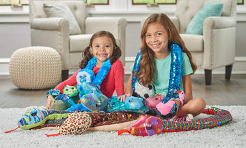 Wild Republic Sequin Monkey Plush, Stuffed Animal, Sensory Plush Toy, Gifts for Kids, Green, 22 inches , Blue