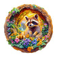 Wooden Puzzles For Adults - Raccoon On Vacation Wooden Jigsaw Puzzle - Unique Animal Shaped Wood Puzzles Adult - Creative Birthd