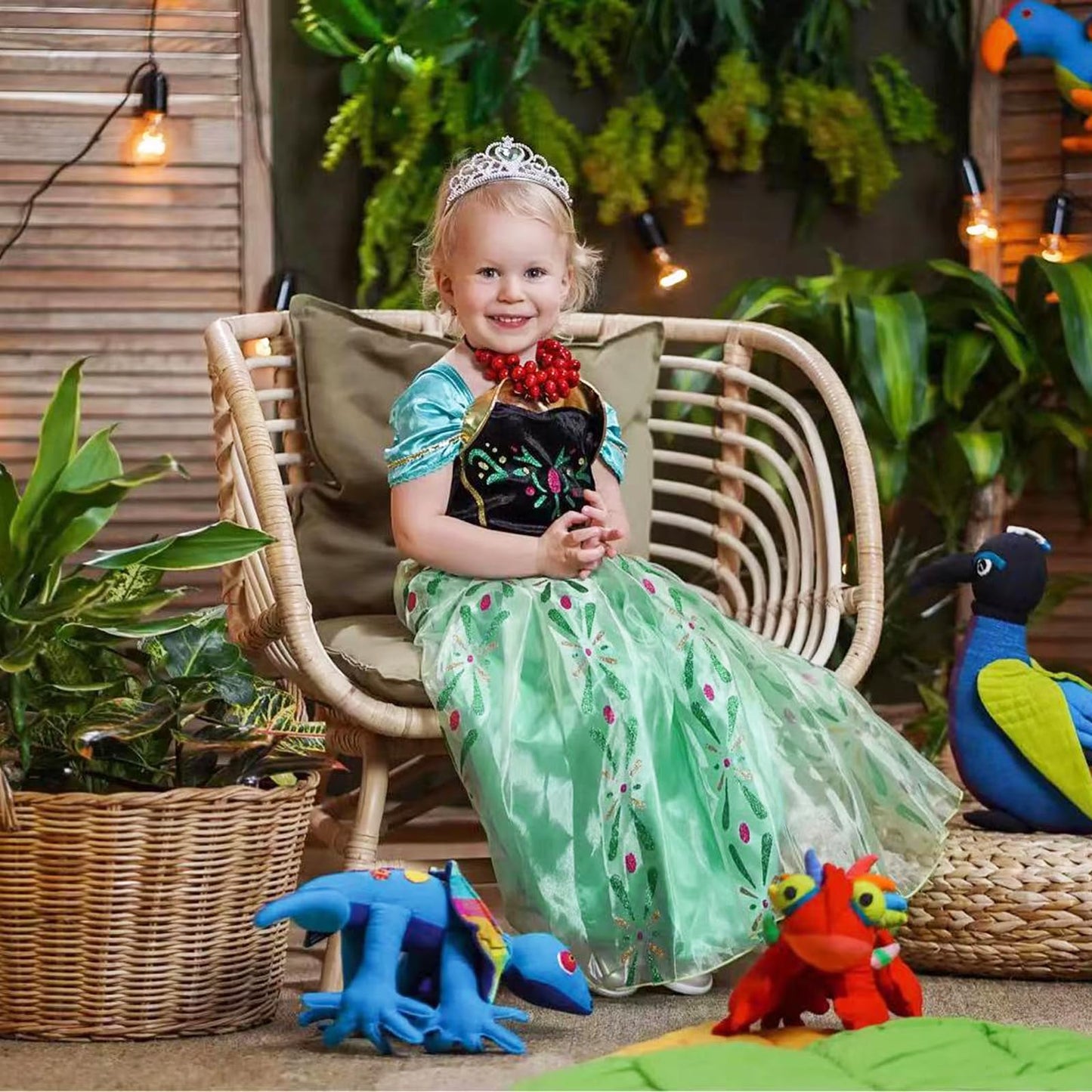 Ahlpo Anna Dress Princess Elsa Dress Up For Girls Halloween Cosplay Princess Anna Costume Elsa Fancy Dress Birthday Outfit