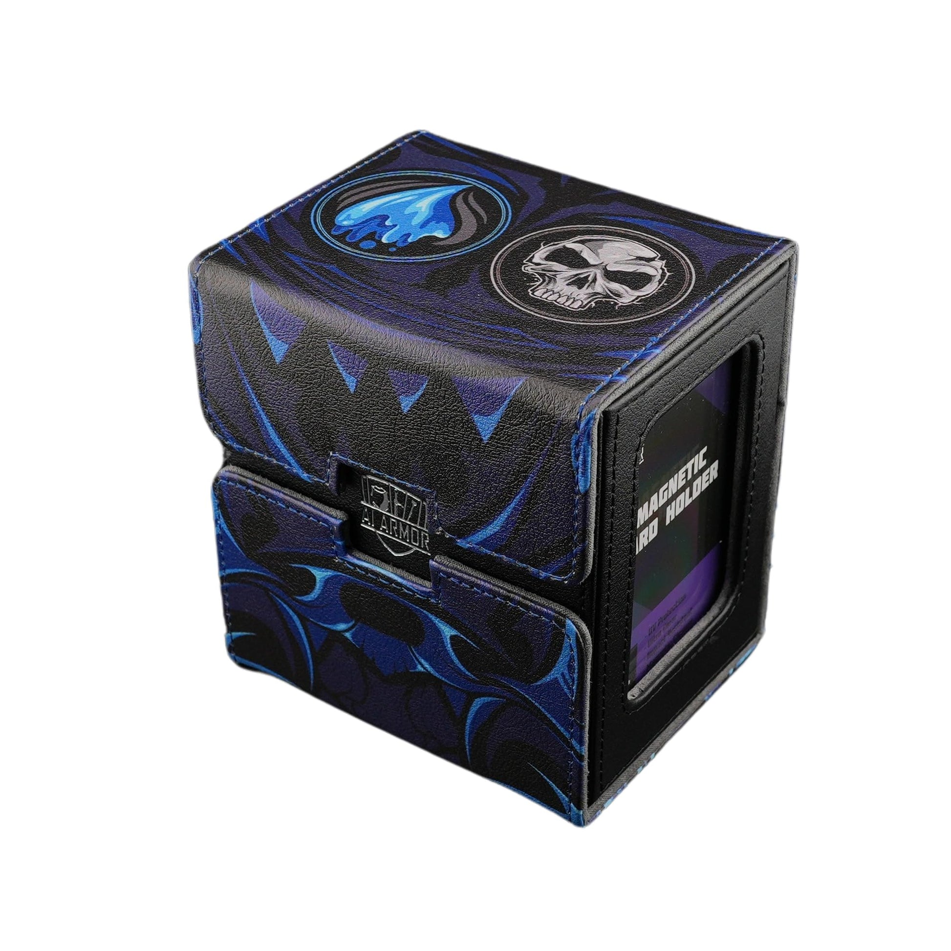 Ai protective covering MTG Commander 100+ Card Custom Art Deck Box With Storage (Blue Black)