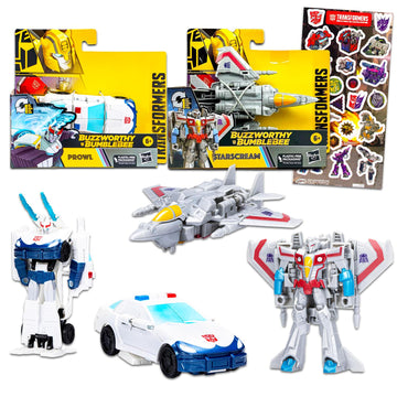 Transformers Action Figure Set - Starscream And Prowl With Stickers