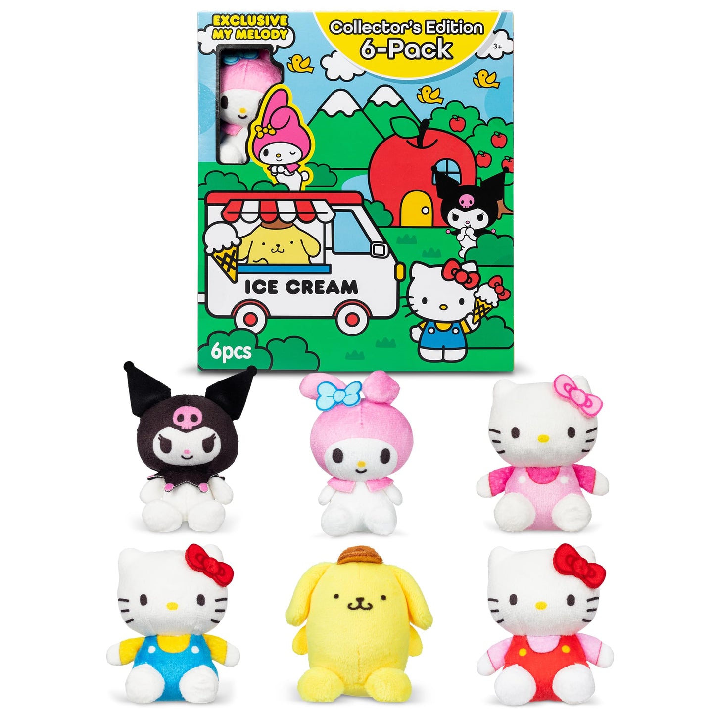 Micro Teenies Hello Kitty and Friends 6 Pack - Miniature Plush Figure  Suffed Animal  Toy Mini Soft Figure for Kids  Girls and Boys Ages 4+