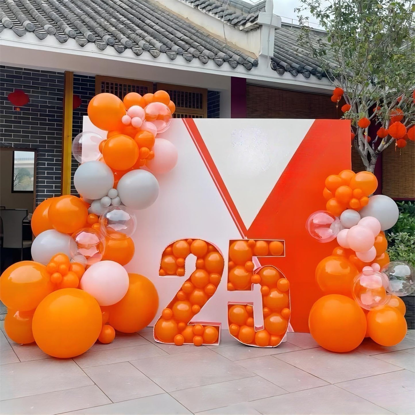 130Pcs Orange Balloons Arch Kit, 18'' 12'' 10'' 5'' Different Sizes Pack Burnt Orange Latex Balloons Garland For Birthday Gradua