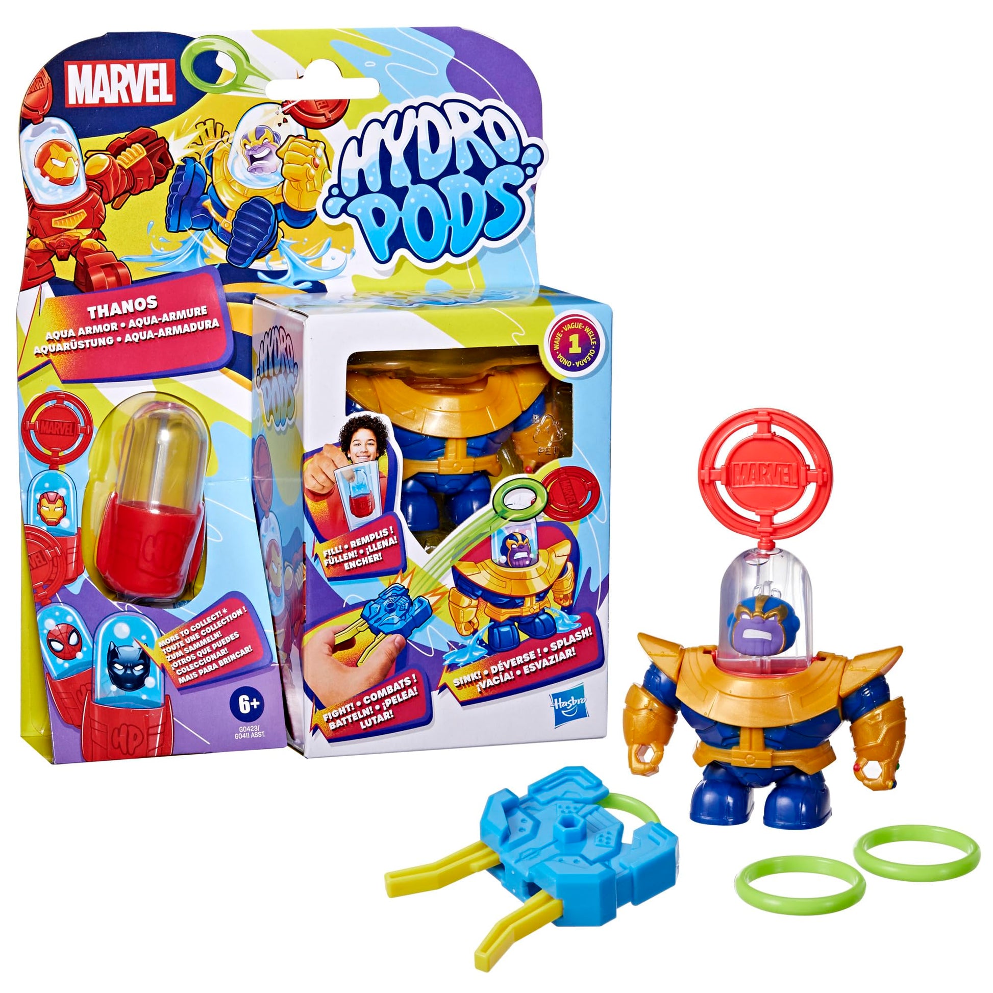 Hydro Pods Marvel Thanos Aqua protective covering  Mech Suit Battle Set  Water Activated Surprise Toys for 6 Year Old Boys & Girls & Up
