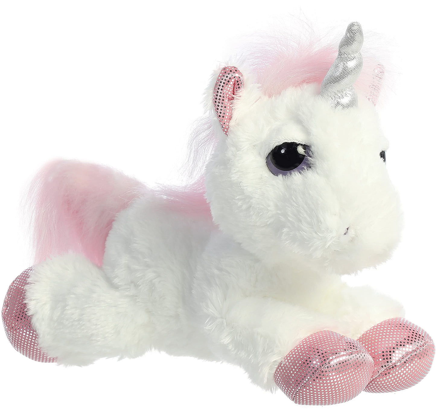Aurora® Enchanting Dreamy Eyes™ Heavenly White Unicorn™ Stuffed Animal - Captivating Gaze - Aesthetic Appeal - White 10 Inches
