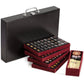 Yellow Mountain Imports Mahjong Game Set - Black Acrylic Tiles, Wooden Case, Model US-CM001-C, Small Size 1.3" x 0.9" x 0.7"