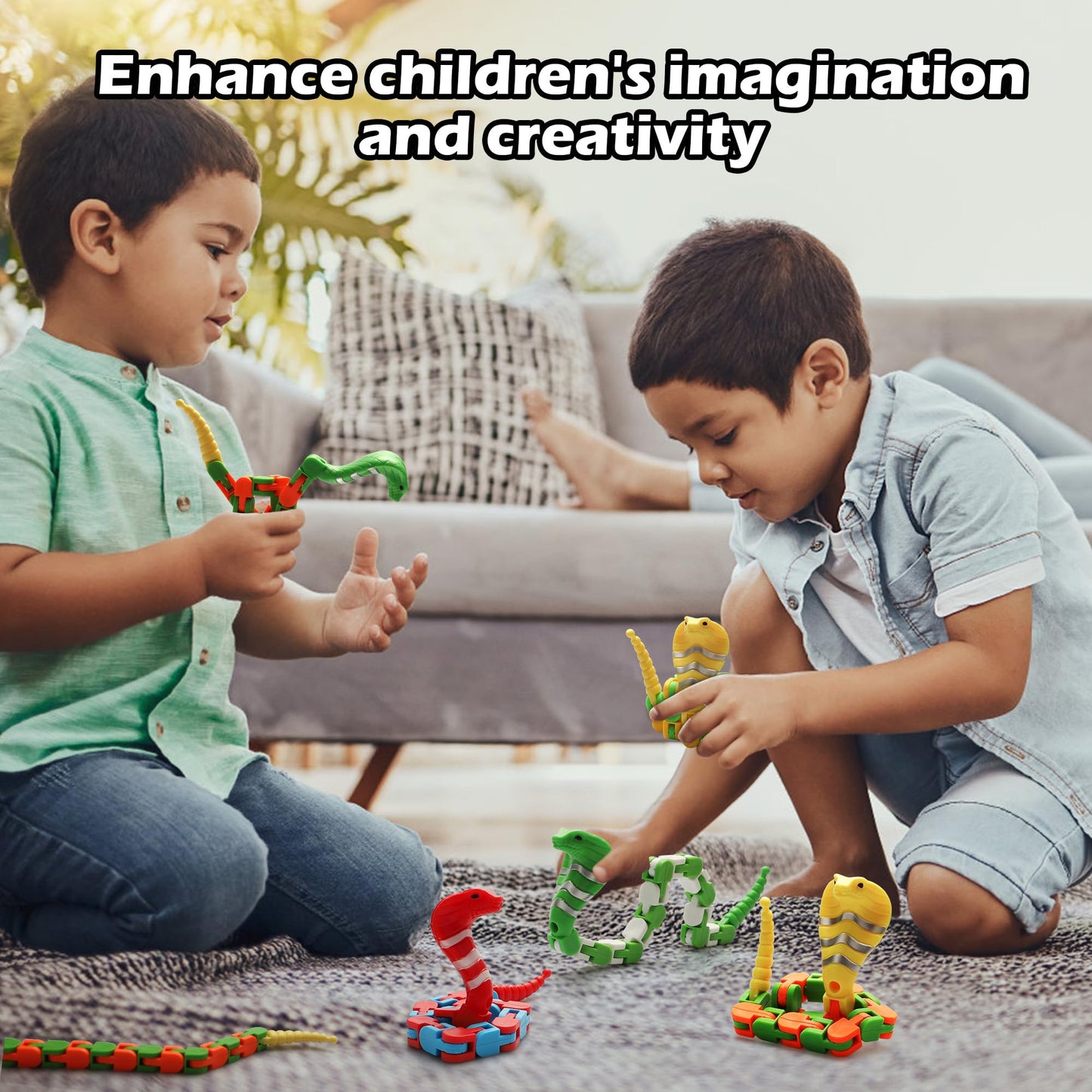 Sukipin Snake Toys For Kids, Wacky Tracks Snake Fidget Toy For Toddlers, Transformable Snake Toys For Kids Party Favors, Stockin