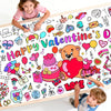 Diltik Valentines Day Giant Coloring Poster/Tablecloth 30 x 72 Inch Paper Coloring Banner, Happy Valentines Day Activity Poster 