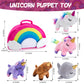 PASSIONFRUIT Stuffed Toy Unicorn Animal Set - 5 Plush Toys with Rainbow Bag - Includes Unicorns, Kitty, Puppy, Narwhal - Ideal Gift for Toddlers