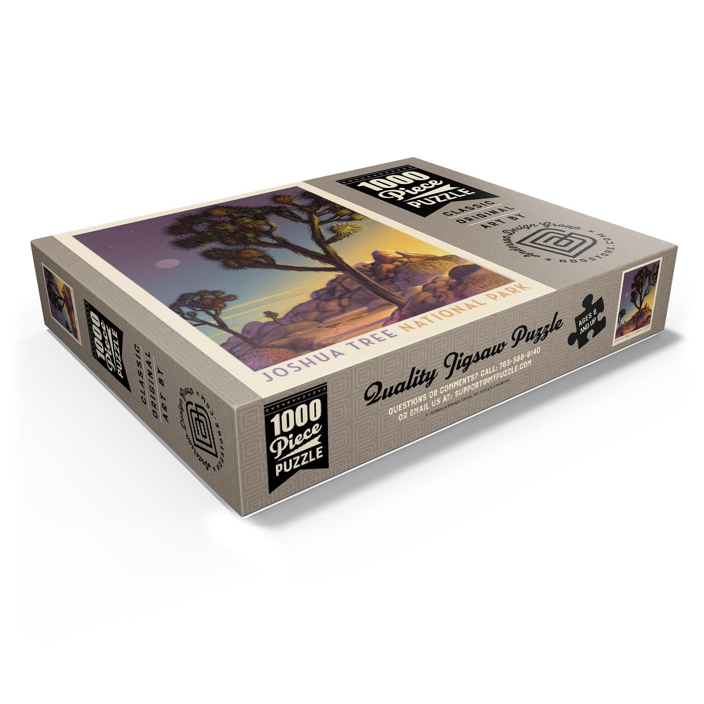 Mypuzzle Joshua Tree National Park: Into The Evening, Vintage Poster - Premium 1000 Piece Jigsaw Puzzle For Adults