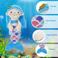 Athoinsu Blue Mermaid Stuffed Animal Soft Cute Mermaid Princess Plush Doll Toy Birthday Valentine'S Day Gifts Decors For Girls Kids Toddlers, 12''