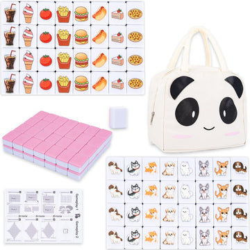 Drizzle 65 Tiles Seaside Escape Game Blocks 30Mm - Instruction Manual Panda Bag - Mahjong Tile Game Sets