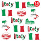 Beistle 53674 Italian Cut Outs 14 Piece Italy Decorations International Around The World Party Supplies, 12-16, Red/White/Green/