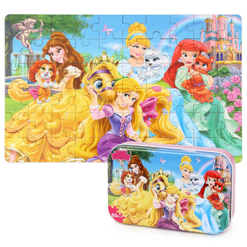 Lelemon Puzzles For Kids Ages 4-6, 60 Piece Puzzles For Kids Ages 3-5 In A Metal Box, Educational Kids Puzzles Jigsaw Puzzles Fo