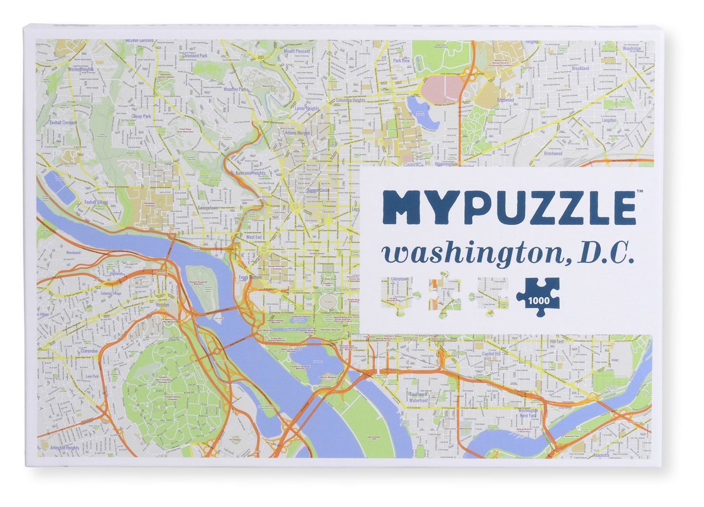 GeoToys Metropuzzle 1000 Pieces Washington, D.C. Map Jigsaw Puzzle, Detailed Geography Design, Adult Challenge