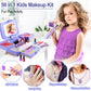 YasinKidz 59 in 1 Kids Makeup Kit, Real Washable Set with LED Mirror, Purple, Age 3+