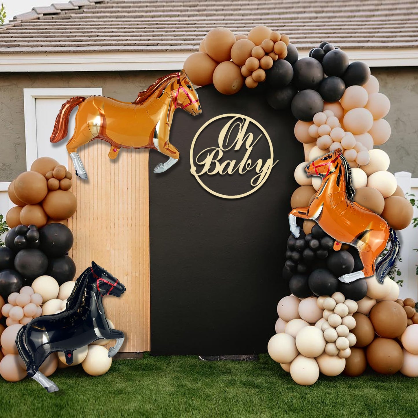 143 PCS Western Party Horse Balloons Cowboy Decoration Kit Farm Cowboy Foil Latex Balloons for Baby Shower Birthday Arch Decor