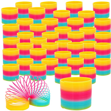 The Dreidel Company Plastic Multicolor Coil Spring, Goody Bag Fillers, Party Favor For Kids, 3' Inches (80Mm) (40-Pack)