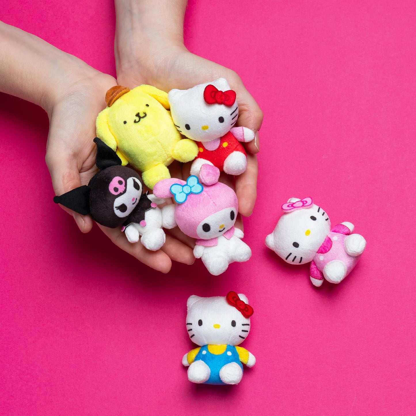 Micro Teenies Mini Plush Figures 6 Pack - Hello Kitty & Friends, Soft Polyester Toys for Kids Ages 4+