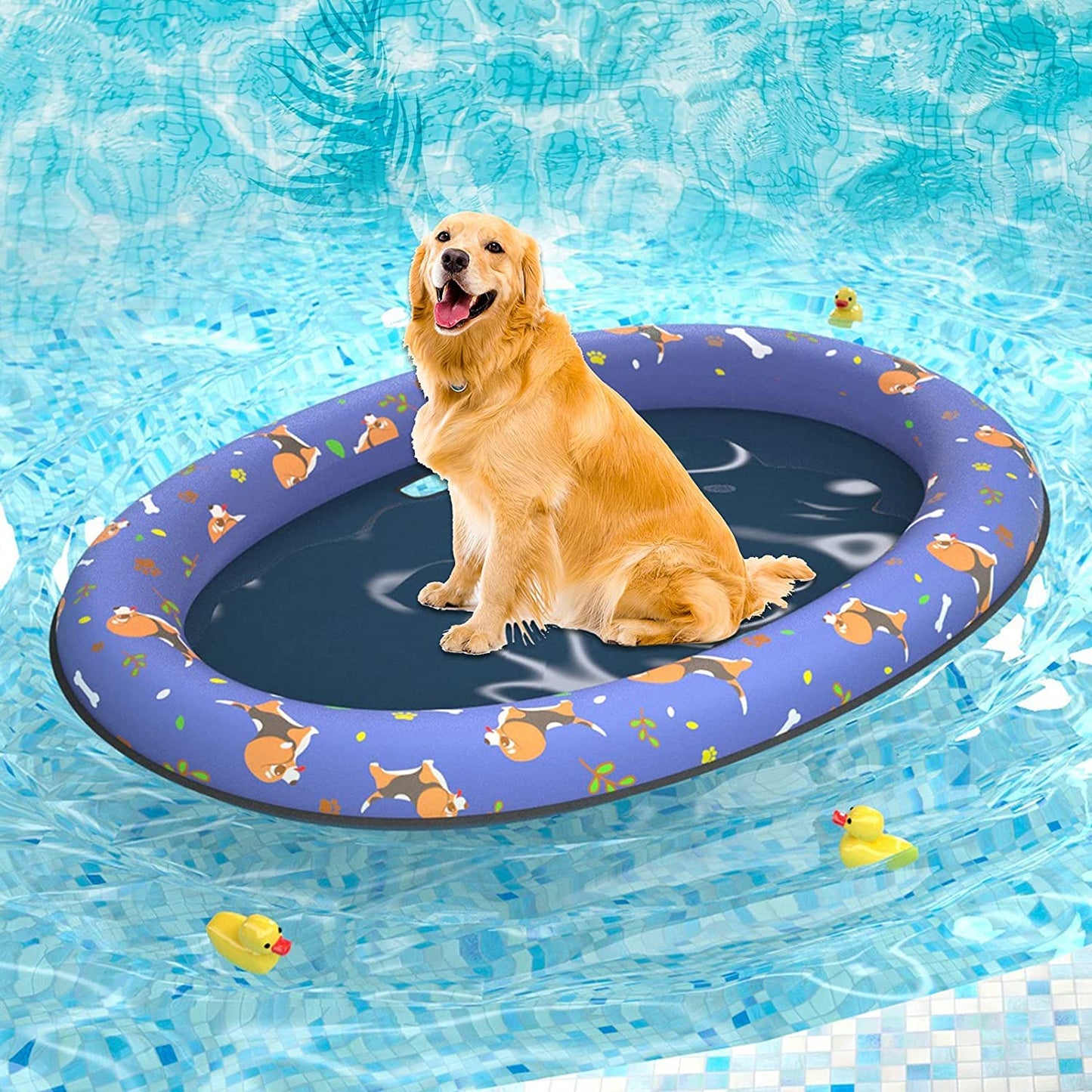Pet Soft Dog Float Raft - Inflatable Dog Swimming Float For Summer (Large, Dog2)