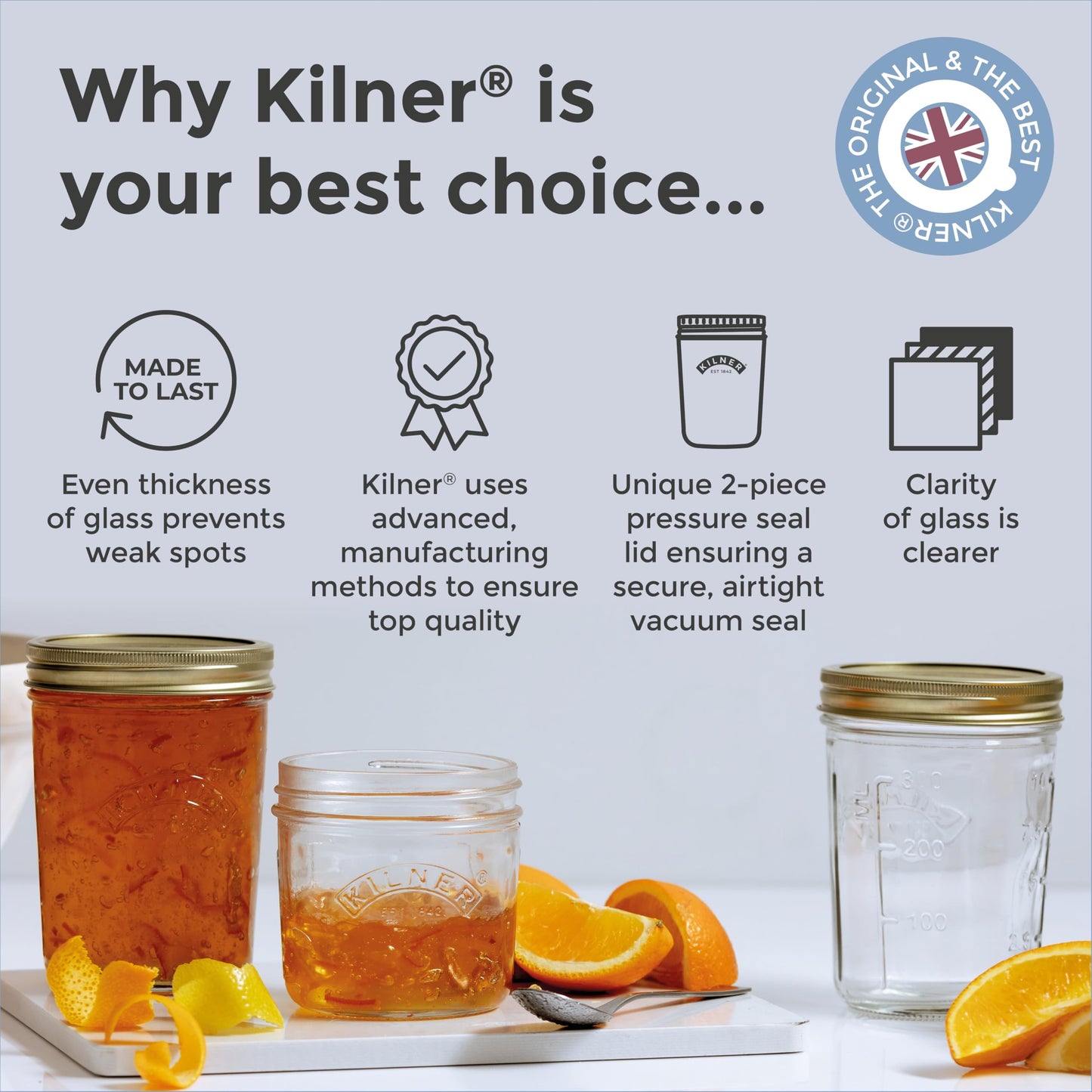 Kilner Wide Mouth Preserve Jar Screw Bands | Set of 6