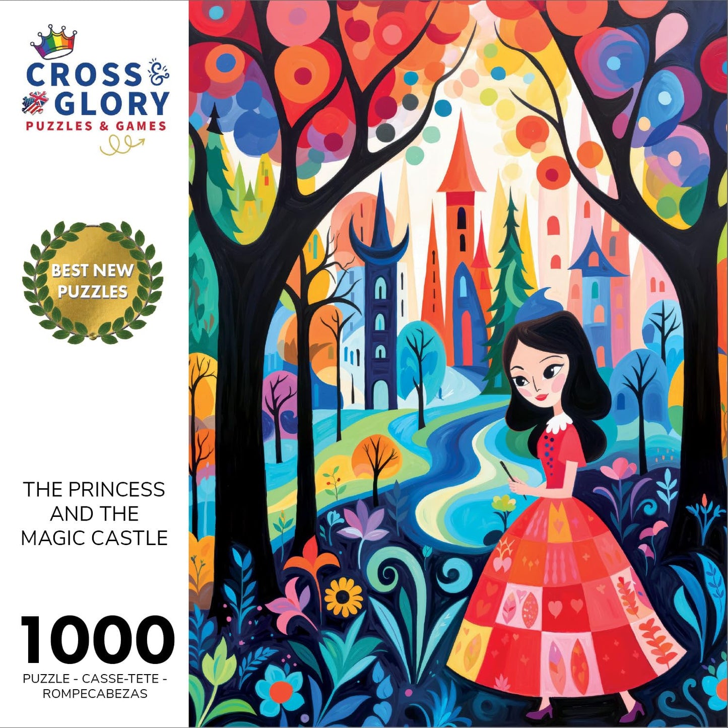 Cross & Glory 1000 Piece Jigsaw Puzzle - The Princess and The Magic Castle, Large, Premium Satin Finish, Ideal for Family Nights