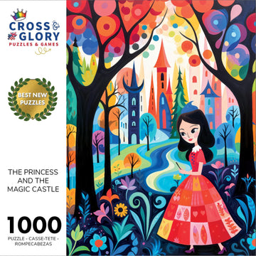 Cross & Glory 1000 Piece Jigsaw Puzzle - The Princess and The Magic Castle, Large, Premium Satin Finish, Ideal for Family Nights