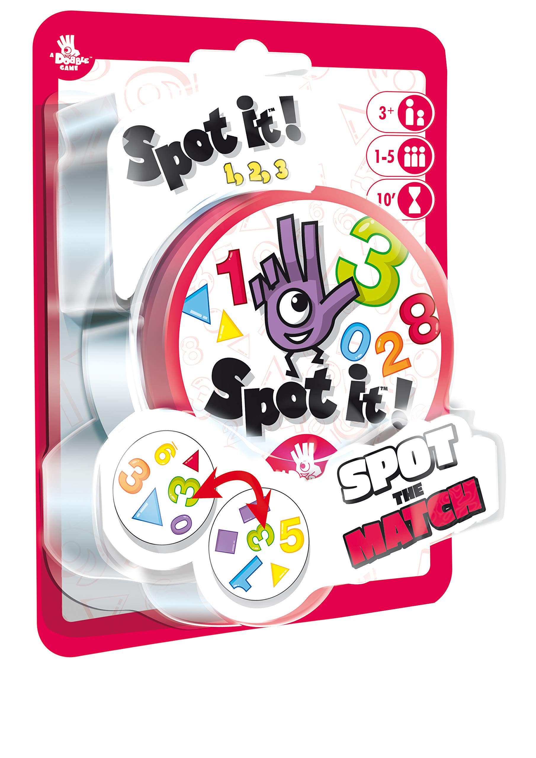 Asmodee Spot It! 1,2,3 - Educational Card Game for Preschoolers, Learning Numbers and Shapes, Fun Matching Game for Kids, Ages 3