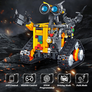 Bouraw Robot Building Kit, App & Remote Control Robot Toys For Kids, 4 In 1 High-Tech Remote Control Building Block Robot, Creat