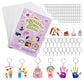 Ayfjovs 132 PCS Printable Shrink Paper Keychain Kit, Includes 12 Sheets White Printable Shrink Papers, 100 Jump Rings, 20 Key Ri