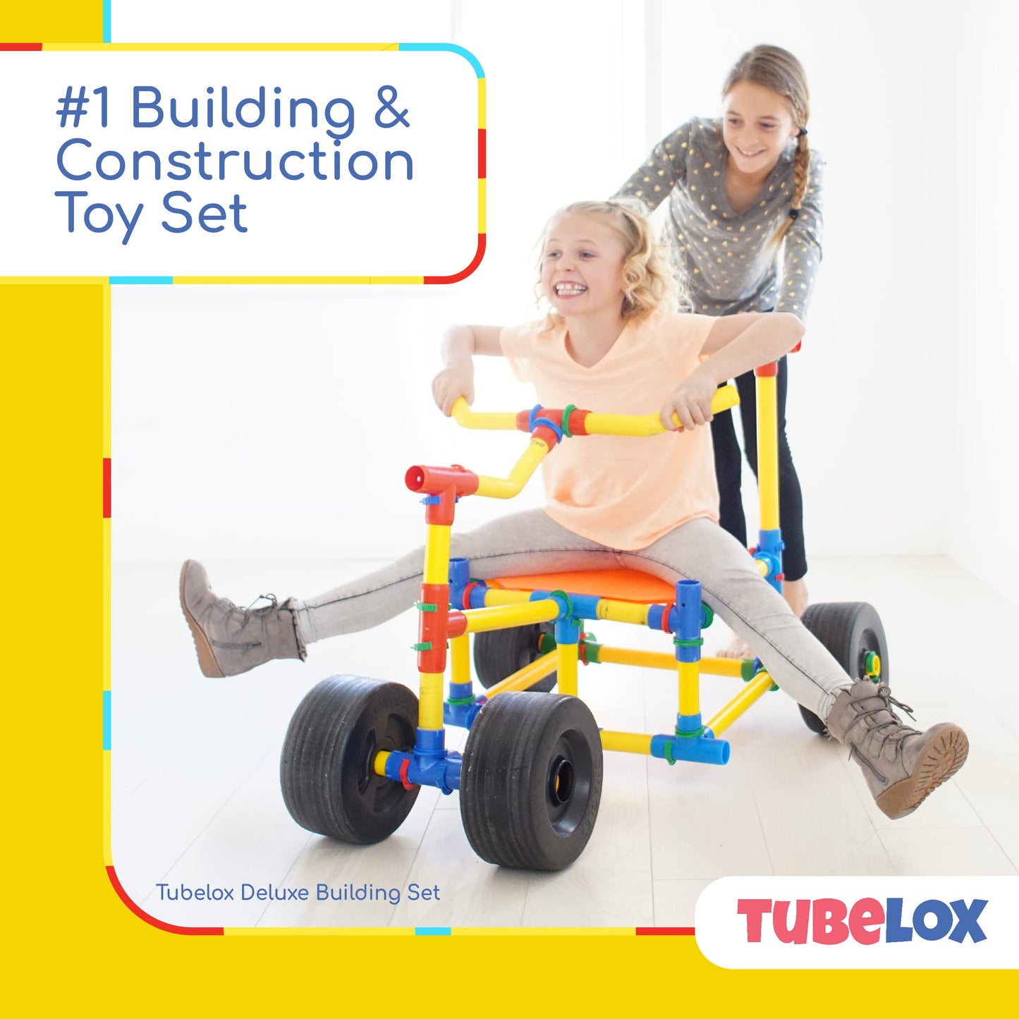 Tubelox Deluxe Building Set - The Ultimate Kids Stem Toy Set - Create Anything - Supports Kids Weight For Endless Possibilities | 220 Piece Set