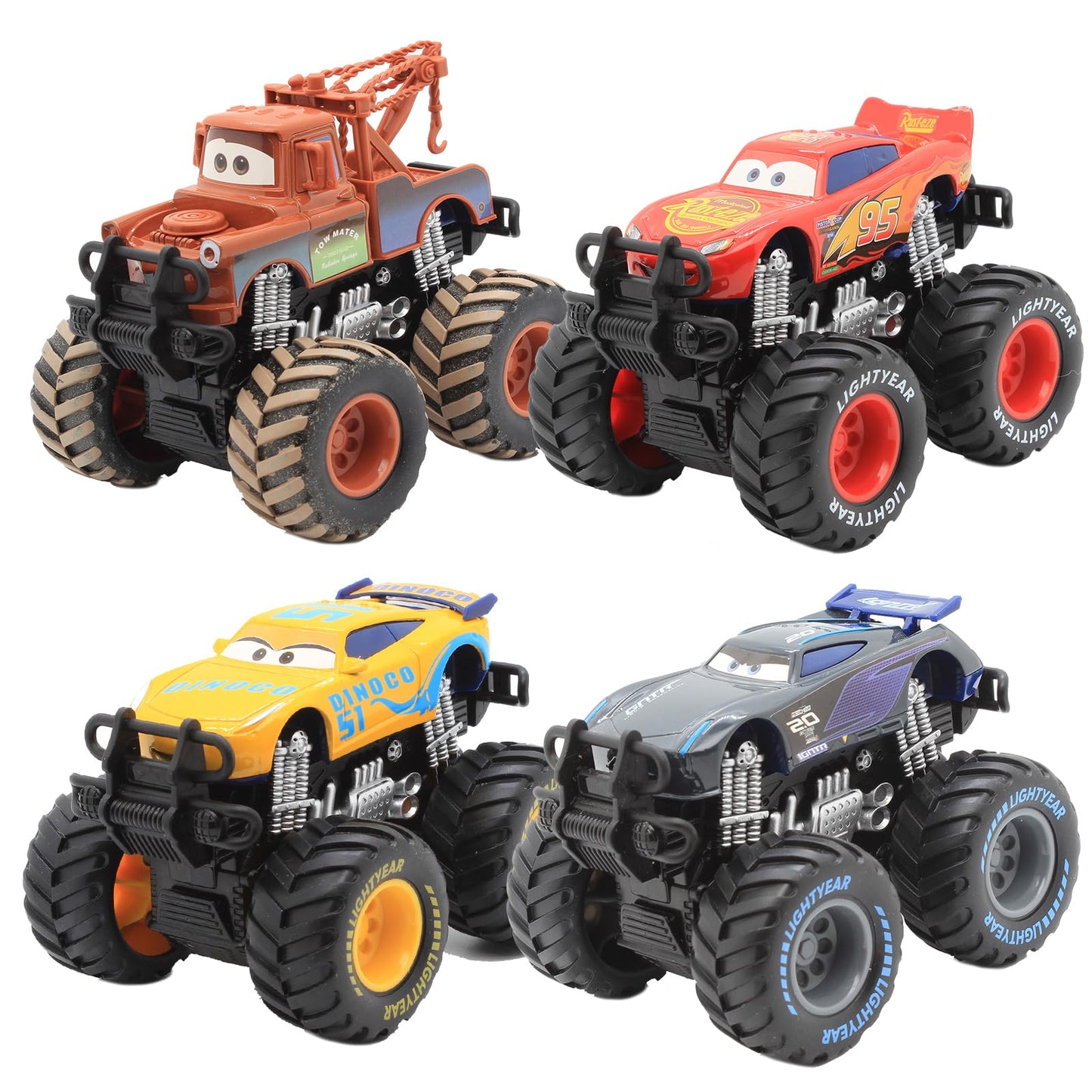 Rulbamn Movie Cars 3, Miss Fritter Tow Mater Toy, Lightning Mcqueen Toys, 1:55 Die-Cast Toy Car Big Wheel Buggy (Miss Fritter)