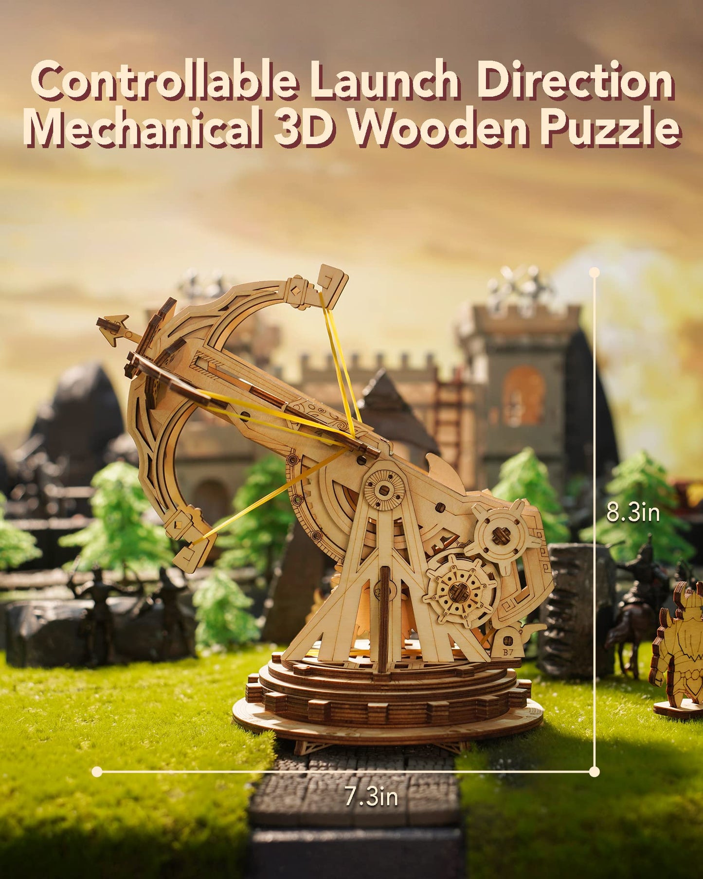 Rokr Diy Wooden Catapult Kit-3D Wooden Puzzle For Adults-Wood Ballista Model Building Kit-Stem Gift For Boys And Girls