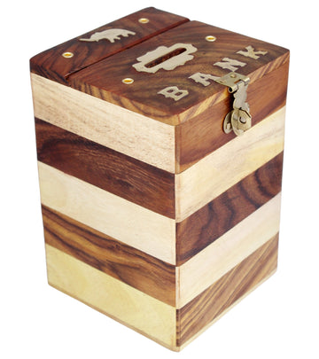 ITOS365 Handmade Wooden Piggy Bank  Money Bank  Coin Box  Money Box  Gift Items for Kids