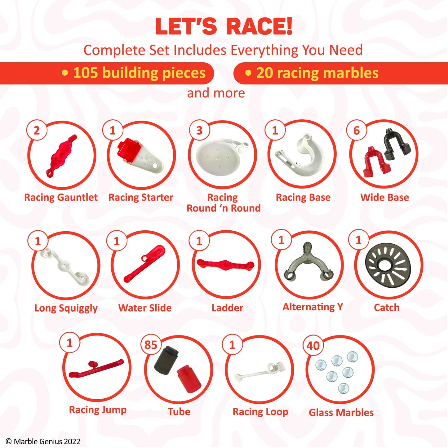 Marble Genius Marble Run Racing Set: 200-Piece Marble Run Racing Set Toys For Kids, Marbles Maze Tower Building Blocks, Marble Race Track Rolling Game, Educational Learning Stem Toy Gift, Racing