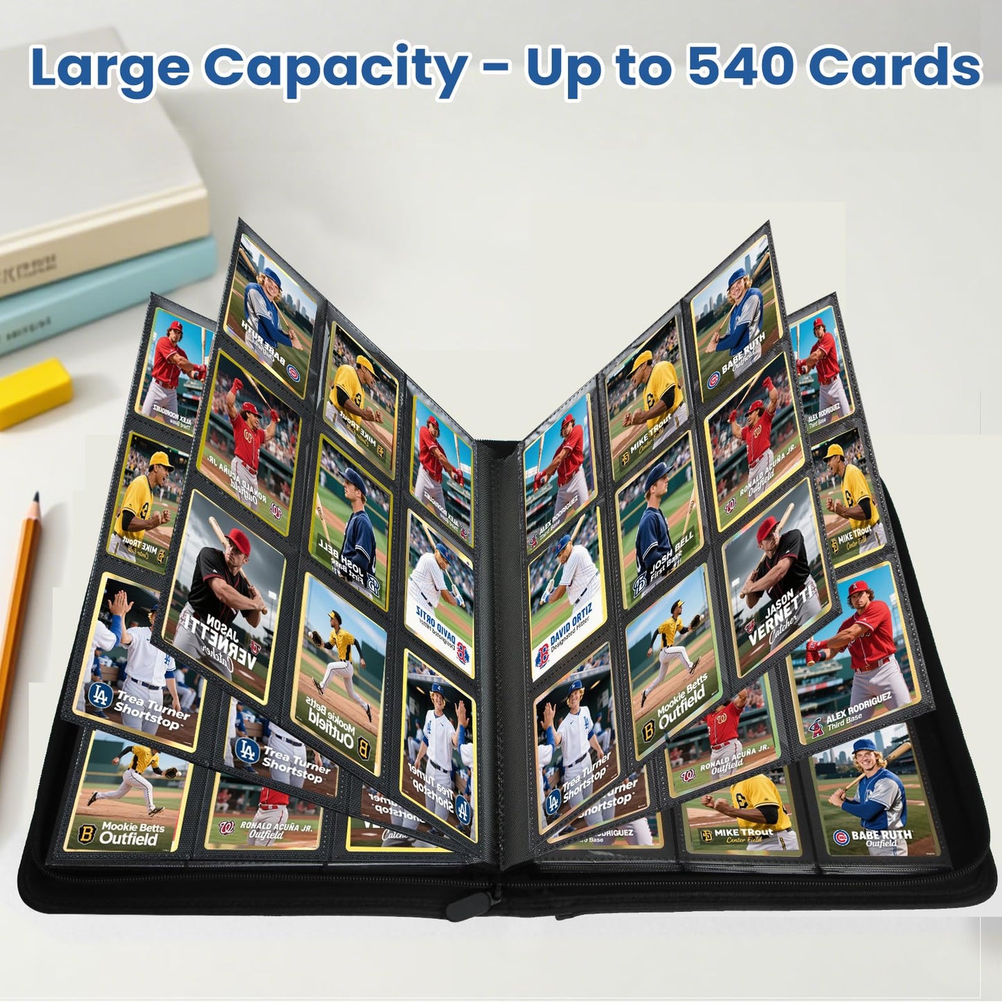 Pok?pal Trading Card Binder  9 Pocket Card Collection Binder for 540 Cards  enhanced Card Book Double Sided Pocket  Collector Album Holder Folder for TCG PM MTG OPCG YGO Sports Cards (Sapphire Blue)