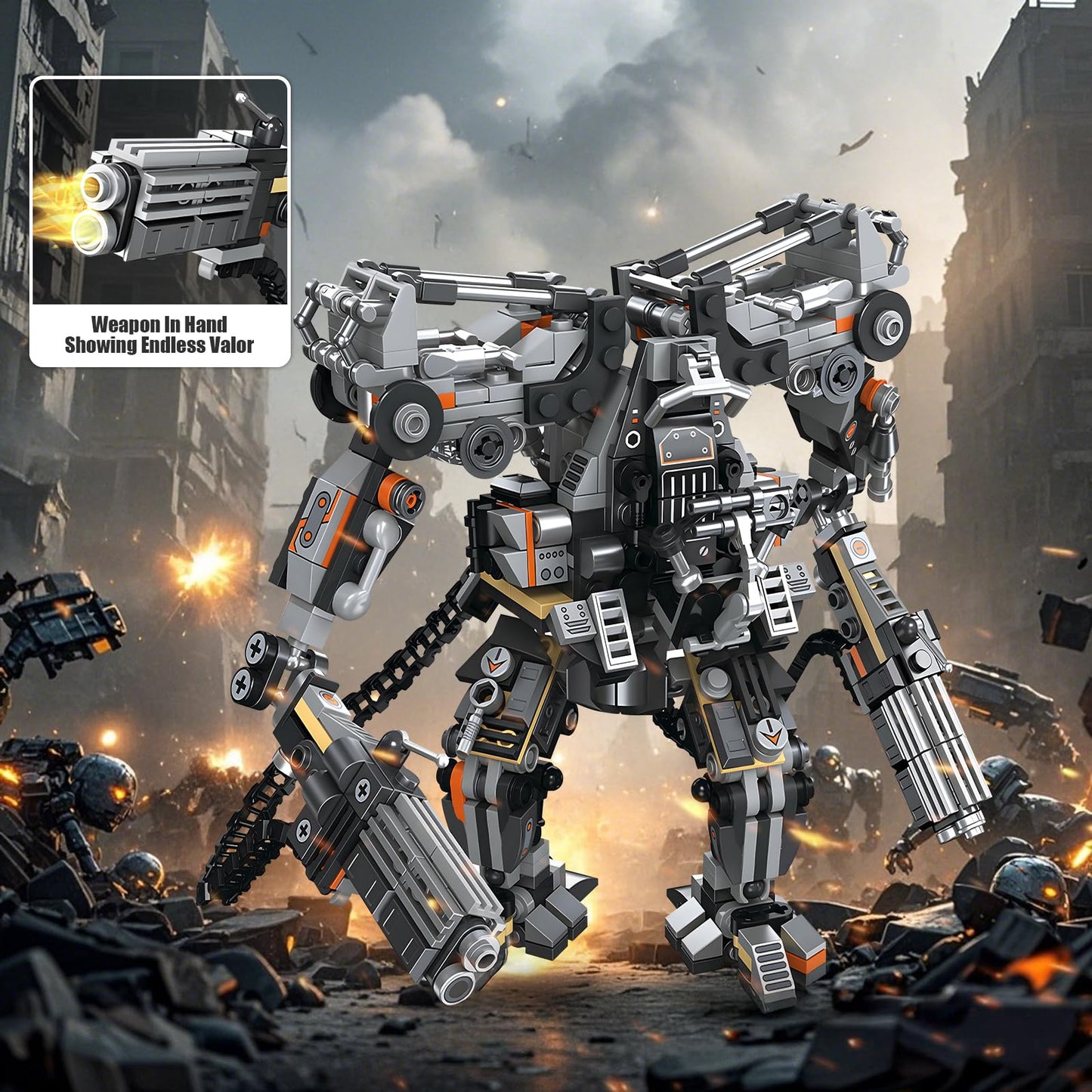 HIGH GODO Black Empire Mech Building Blocks Set for mature-themeds  Motorized Robot Building Toy with Multiple   Combat protective covering Style Warrior Collectible Gifts for Fans Man Boys Ages 8+ (684 Pieces)