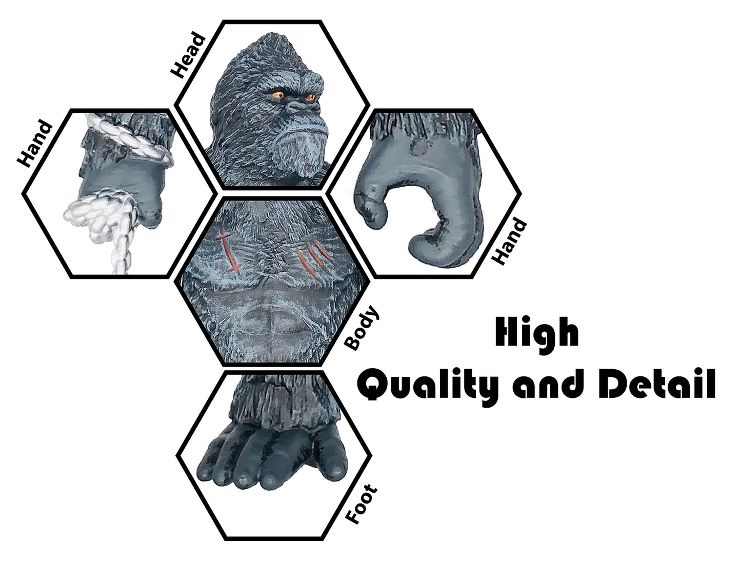 Twcare Giant King Kong Vs Godzilla Action Figure 11.3' Fight Mode Gorilla Ape Solid Wild Movie Series, Travel Bag