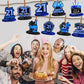 Happy 21st Birthday Honeycomb Centerpieces 9Pcs Stylish Sophisticated Blue Neon Theme Table Decor for Boys Girls Birthday Party