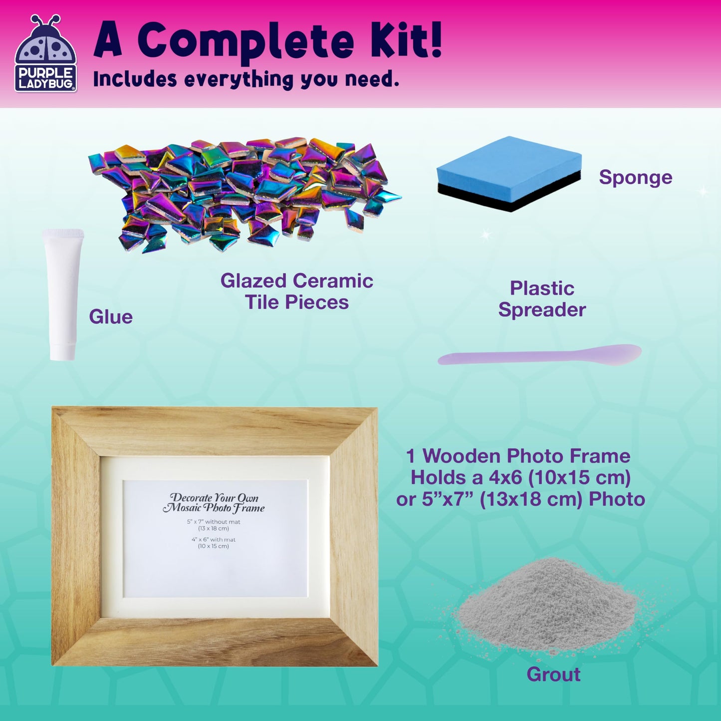 Purple Ladybug Decorate Your Own Picture Frame Craft Kit – Easter Craft For Kids Ages 8-12, Birthday Gift & Diy Mosaic Frame Craft For Girls Ages 6-8, Fun Arts & Crafts For 7-Year-Old Girls