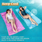 Sloosh Inflatable Pool Floats Raft,Floating Lounge For Adults,64X32 Inch Swimming Mat Pool Mattress With Headrest,2 Pieces Float