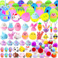 48 Pack Easter Egg Fillers,Easter Basket Stuffers With Assorted Easter Squishies And Stampers,Easter Party Favors,Easter Egg Hun