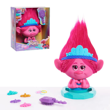 Dreamworks Trolls Band Together Poppy Styling Head With Accessories, 11-Pieces, Pink, Kids Toys For Ages 3 Up By Just Play