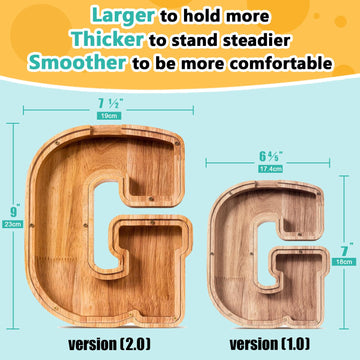 SummiDate Wooden Letter Piggy Bank| Piggy Bank for Boys Girls Toddler| Alphabet G Money Bank| Coin Bank Birthday Gift for Kids|Birthday Gift for Kids (G)