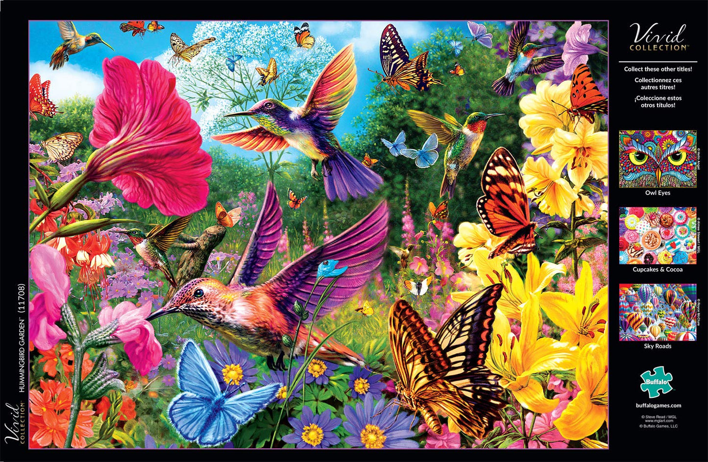 Buffalo Games Hummingbird Garden 1000 Piece Jigsaw Puzzle, Large, Multicolor, Paperboard, Model 11708