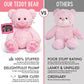Lotfancy Teddy Bear Stuffed Animals, 20 Inch Pink Stuffed Bear, Cute Plush Toy With Footprints, Plushies For Kids Baby Toddlers