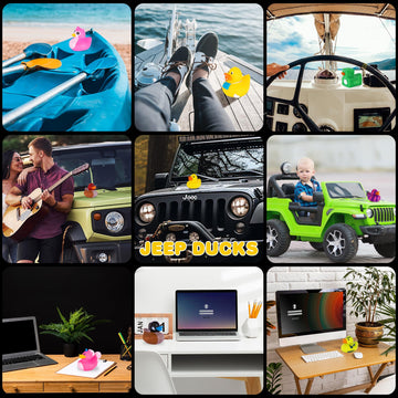 Artcreativity Jeep Ducks - 100 Rubber Ducks For Jeep Ducking, Fun Rubber Duckies In Bulk For Jeeps, Bathtub Toys, Carnival Prizes & Birthday Party Favors For Kids, 17 Unique Designs