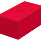 Ultimate Guard Twin Flip'N'Tray 200+, Deck Case For 200 Double-Sleeved Tcg Cards + Dice Tray, Red, Independent Magnetic Closure & Microfiber Inner Lining